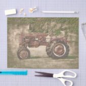  Antiek Boerderij tractor uit het oude, rustige la Tissuepapier (Craft)