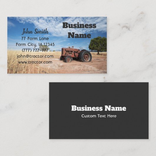 Antiek Boerderij tractor Visitekaartje (Voorkant / Achterkant)