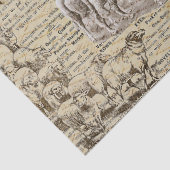 Antiek  boerderijdieren Ephemera Beige Tissuepapier (Detail)