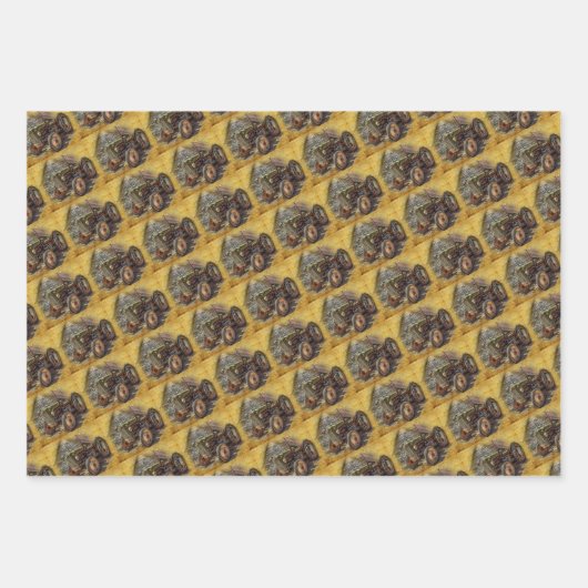 Antiek  Boerderijen trekkers Inpakpapier Vel (Voorkant 3)