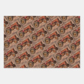 Antiek  Boerderijen trekkers Inpakpapier Vel (Voorkant)