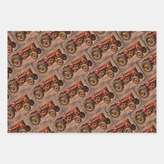 Antiek  Boerderijen trekkers Inpakpapier Vel (Voorkant)