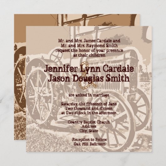 Antiek Boerderijen van trekkers Kaart (Voorkant / Achterkant)