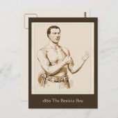 Antiek boksen 1860 De Benicia Boy Briefkaart (Voorkant / Achterkant)