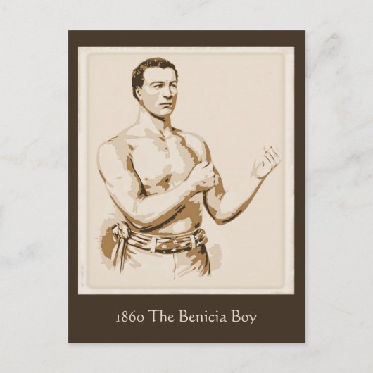 Antiek boksen 1860 De Benicia Boy Briefkaart (Voorkant)