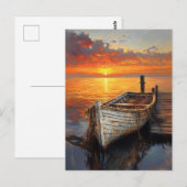 Antiek boot Vist netten bij het dok Briefkaart (Voorkant / Achterkant)