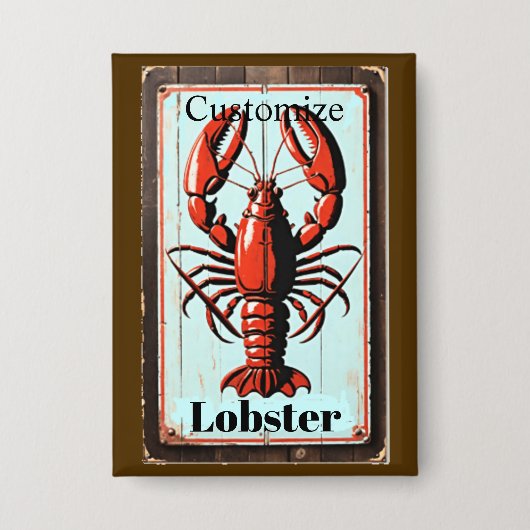 Antiek bord 'Lobster Thunder_Cove' Button (Voorkant)