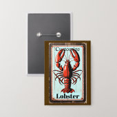 Antiek bord 'Lobster Thunder_Cove' Button (Voorkant / Achterkant)