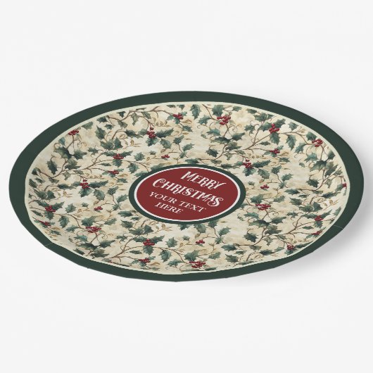 Antiek borden in gedempte vakantietonen papieren bordje (Gekanteld)