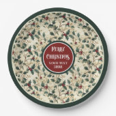 Antiek  borden in gedempte vakantietonen papieren bordje (Voorkant)