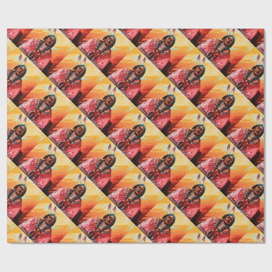 Antiek borst van glanzend glas cadeaupapier (Vlak)