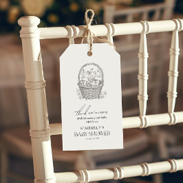 Antiek Bos Baby shower Dank u wel Cadeaulabel