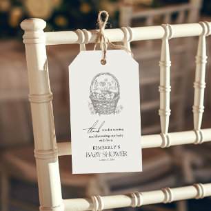 Antiek Bos Baby shower Dank u wel Cadeaulabel
