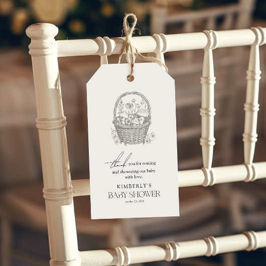 Antiek Bos Baby shower Dank u wel Cadeaulabel