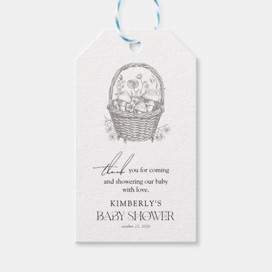 Antiek Bos Baby shower Dank u wel Cadeaulabel (Voorkant)