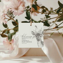 Antiek Bos Dieren Baby shower Dank u