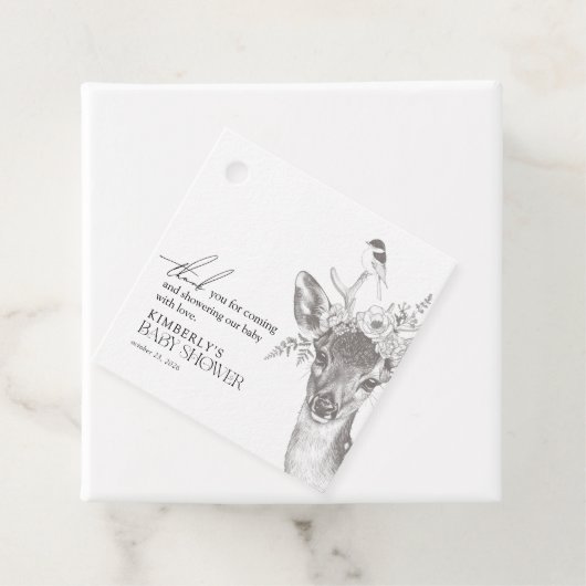 Antiek Bos Dieren Baby shower Dank u Bedankjes Labels (In situ)