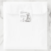 Antiek Bos Dieren Baby shower Dank u Vierkante Sticker (Tas)