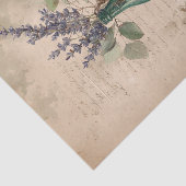 Antiek botanisch lavendel tissuepapier (Detail)