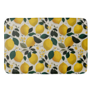 Antiek botanisch naadloos citroenpatroon badmat