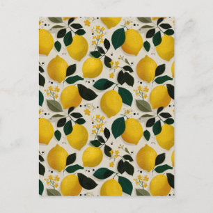 Antiek botanisch naadloos citroenpatroon briefkaart