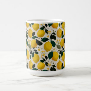 Antiek botanisch naadloos citroenpatroon koffiemok