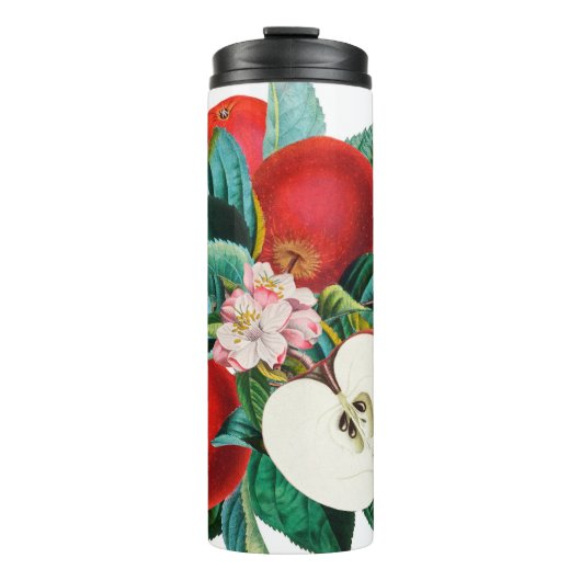 Antiek botanische appelfruitregeling, appelsap thermosbeker (Voorkant)