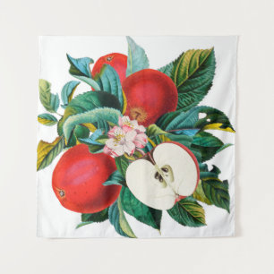 Antiek botanische appelfruitregeling, appelsap wandkleed