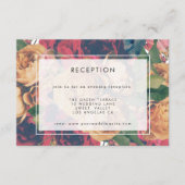 Antiek Botanische Boho Wedding Reception Informatiekaartje (Voorkant)