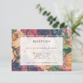 Antiek Botanische Boho Wedding Reception Informatiekaartje (Staand voorkant)