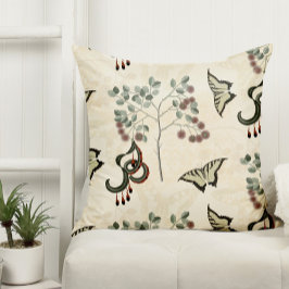 Antiek botanische buikvlies en katklauw kussen