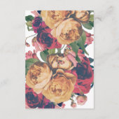 Antiek Botanische Fete Bruiloft Details Informatiekaartje (Achterkant)