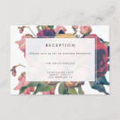 Antiek Botanische Fete Wedding Reception Card Informatiekaartje (Voorkant)