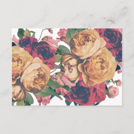 Antiek Botanische Fete Wedding Reception Card Informatiekaartje (Achterkant)