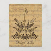 Antiek botanische Franse Lillies Briefkaart (Voorkant)