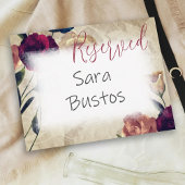 Antiek Bourgondië Beige Rozen Trouwtafel Nummer Notitiekaartje