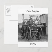 Antiek brandweermotor, jaren 20 briefkaart (Voorkant / Achterkant)