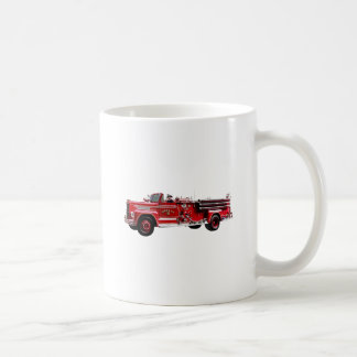 Antiek brandweermotor koffiemok