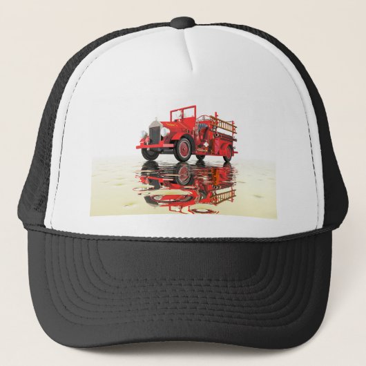 Antiek brandweermotor trucker pet (Voorkant)