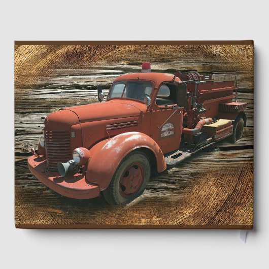 Antiek brandweerwagen  brandweerwagen gastenboek (Achterkant)