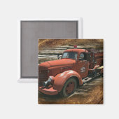 Antiek brandweerwagen  brandweerwagen magneet (Voorkant / Achterkant)