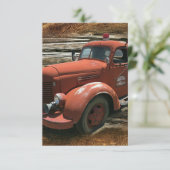 Antiek brandweerwagen  brandweerwagen save the date (Staand voorkant)