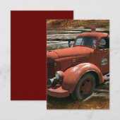 Antiek brandweerwagen  brandweerwagen save the date (Voorkant / Achterkant)