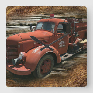 Antiek brandweerwagen  brandweerwagen vierkante klok