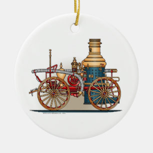 Antiek brandweerzwendel keramisch ornament