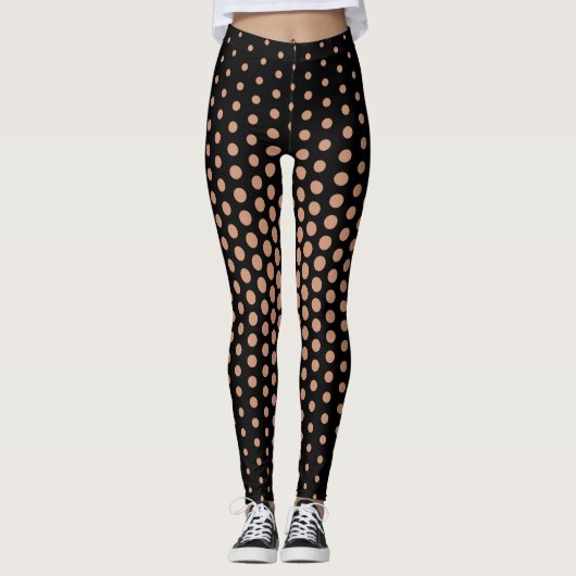 Antiek brass Techno Dot Patroon Leggings (Voorkant)