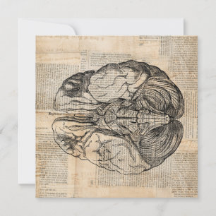Antiek brein diagram ouderwetse kunst kaart