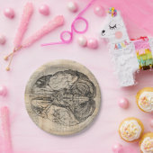 Antiek breindiagram Oude Fashioned Art Papieren Bordje (Feest)