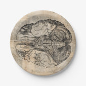 Antiek breindiagram Oude Fashioned Art Papieren Bordje (Voorkant)