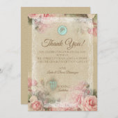 Antiek brief - Hartelijk dank Bedankkaart (Voorkant / Achterkant)